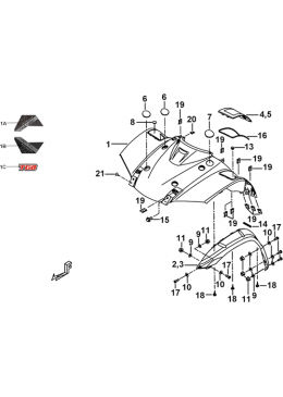 CARROSSERIE AVANT NOIR MAT QUAD TGB BLADE 500LT...
